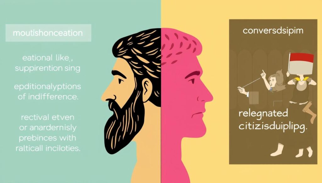 Illustration contrasting true Stoicism with common misconceptions