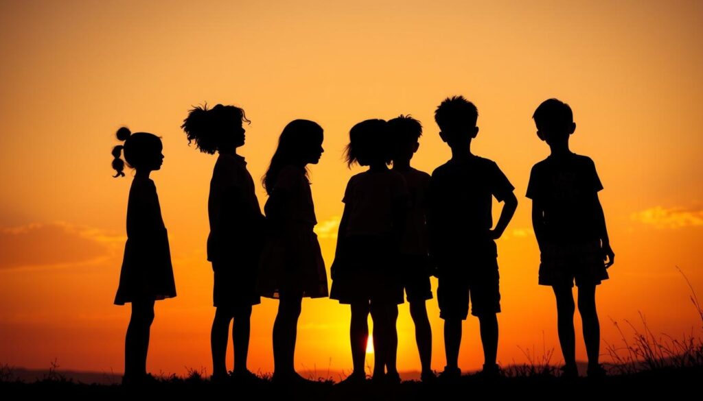 Seven friends standing together - representing the Losers' Club from IT by Stephen King